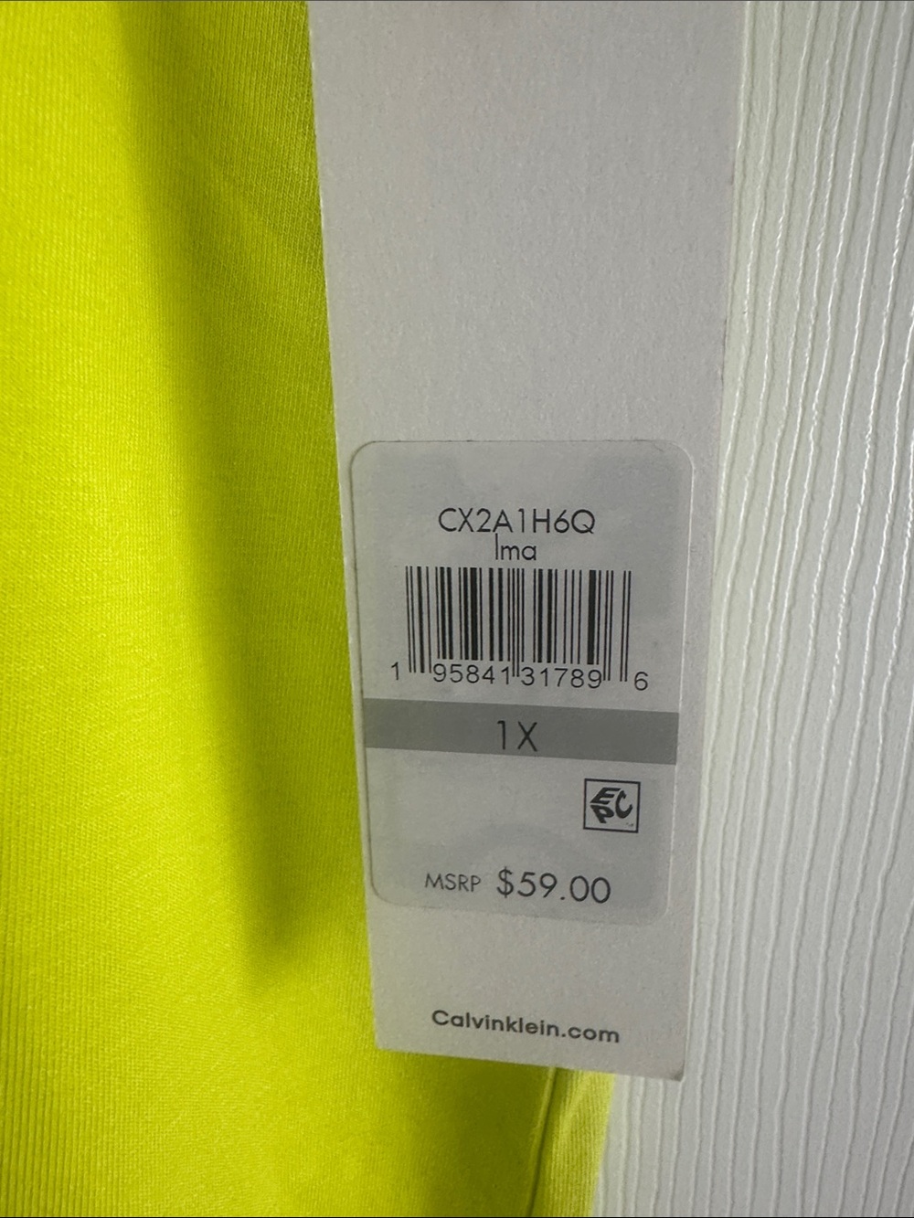 Calvin Klein Lime Green Hoodie Dress with Pink CK Logo - Picture 3 of 5